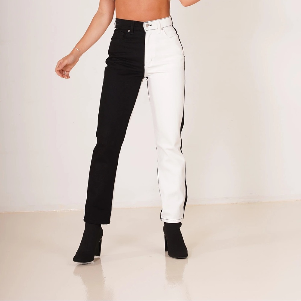 Revice jeans  black white two tone jeans REVICE